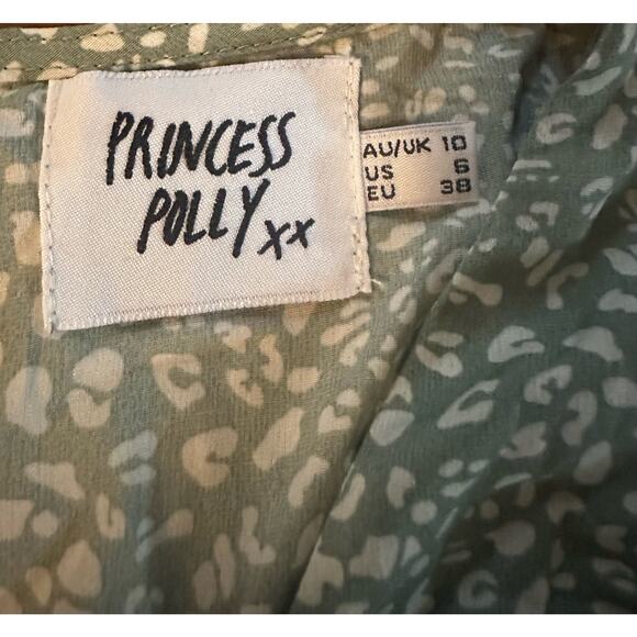 Women US-6 Princess Polly The Sting Green Leopard Animal Spot Print Mini Dress - Picture 4 of 4